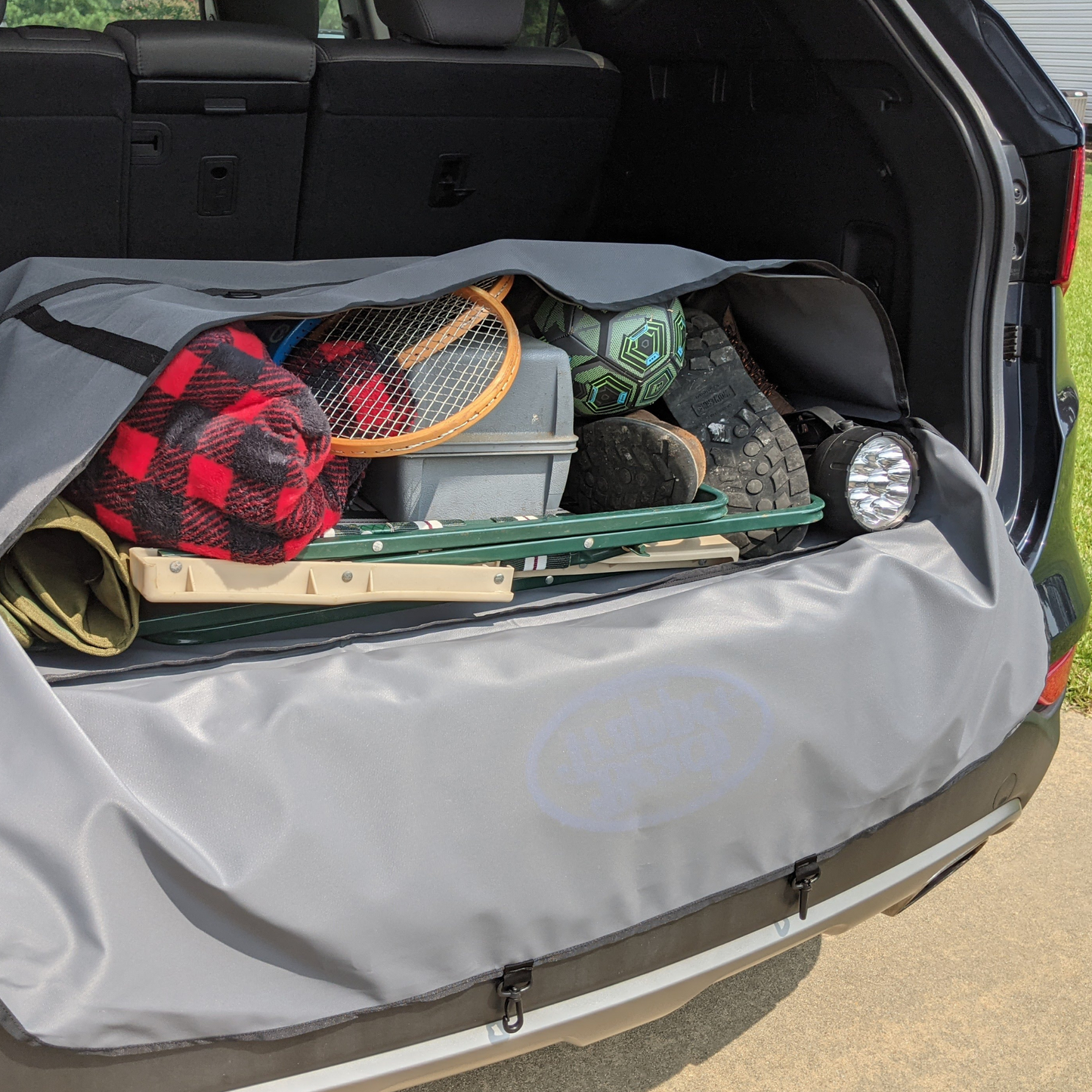 Gray trunk trapper organizer bag