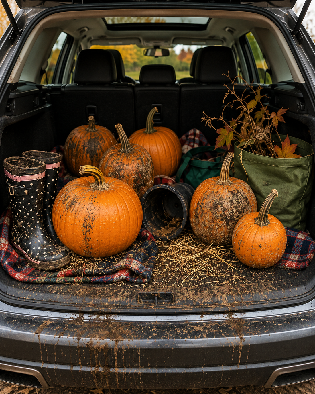 Pumpkin Picking and a Messy Trunk