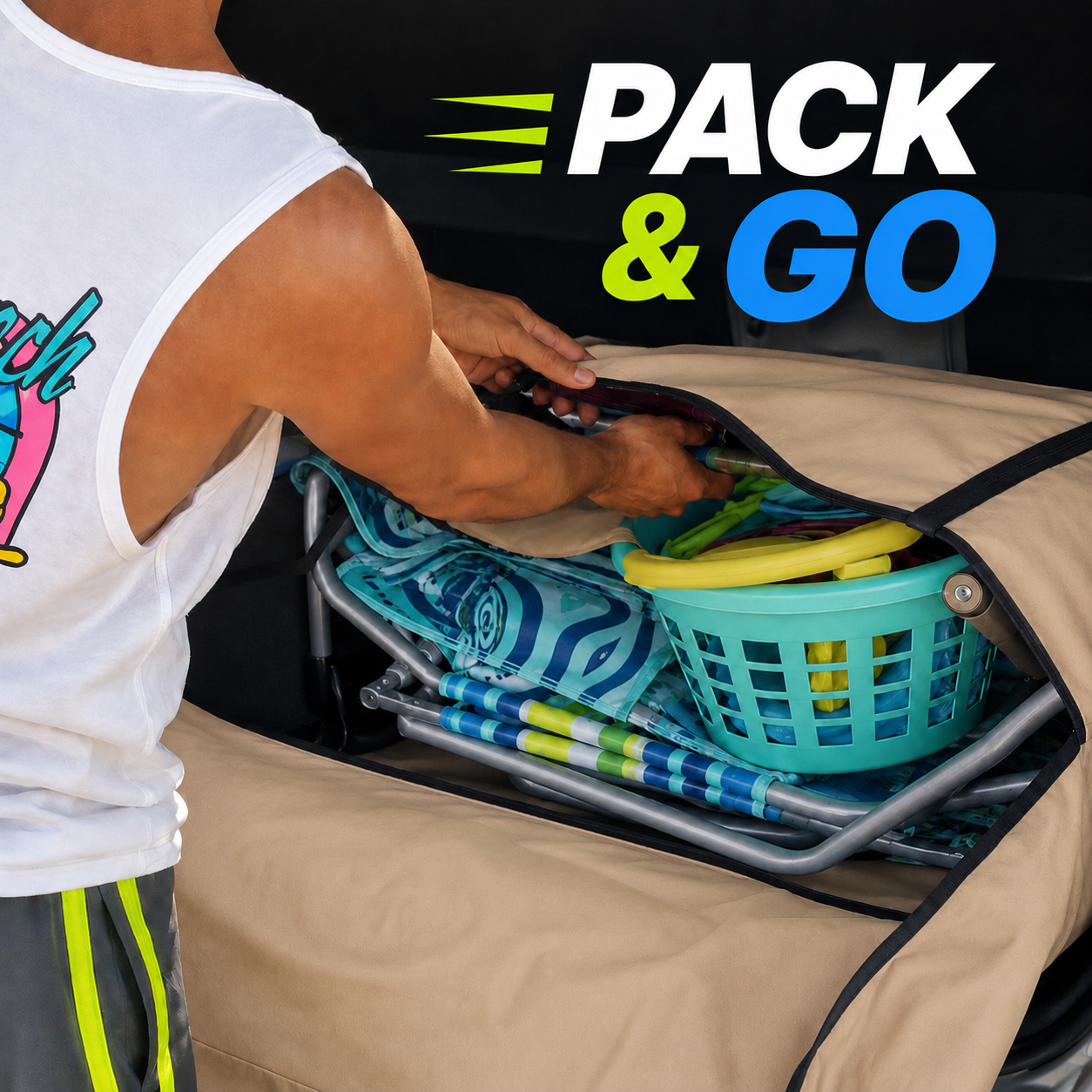 Ultimate Trunk Storage Solution: Tan Trunk Trapper® Storage Bag